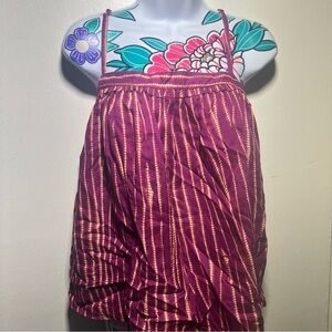 A New Day Purple Orange Stripe Loose Tank Top Blouse